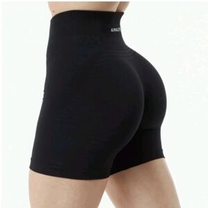 Alphalete Ozone Shorts Black Cycling Biker Gym Stretch Ladies 5" Sz S